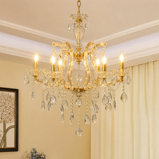 Marchese 6-Light Crystal Chandelier - Gold & Transparent