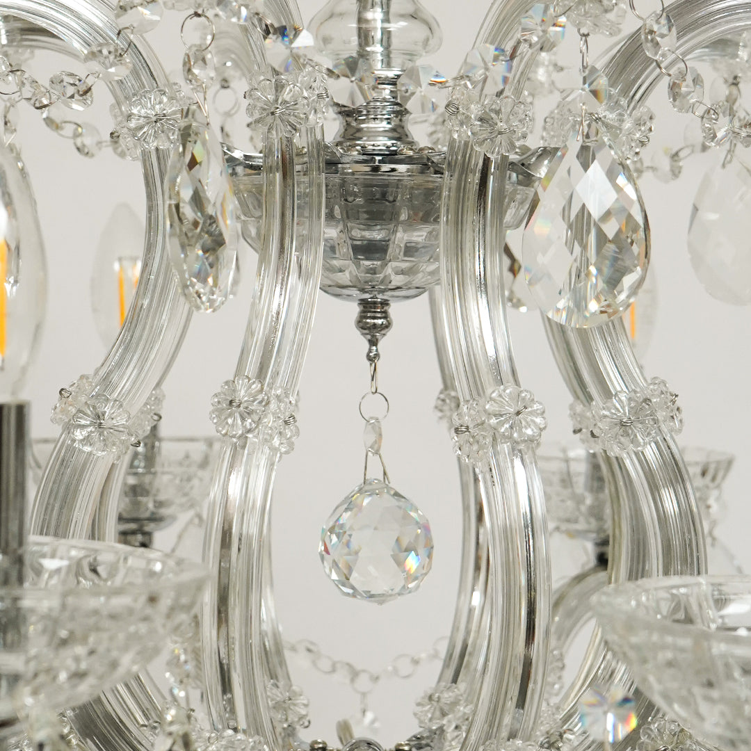 Marchese 8-Light Crystal Chandelier - Silver & Transparent