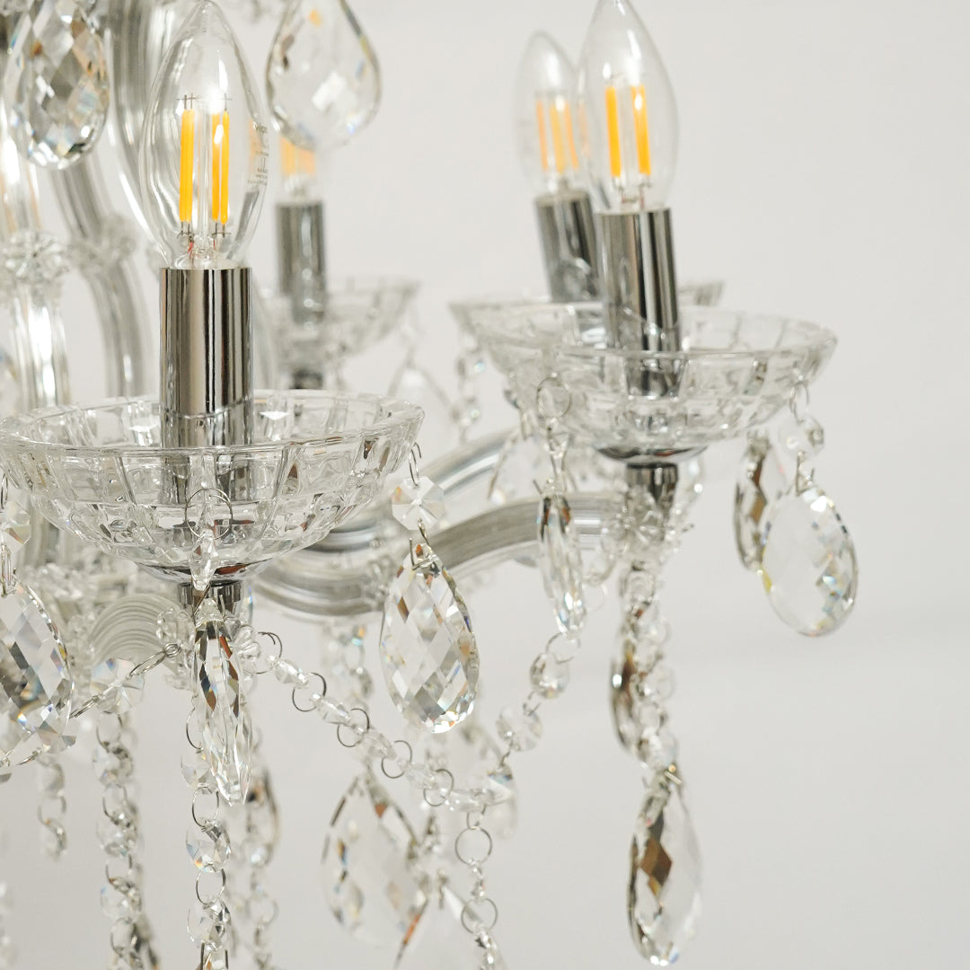 Marchese 8-Light Crystal Chandelier - Silver & Transparent
