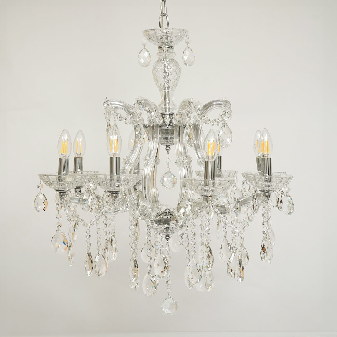 Marchese 8-Light Crystal Chandelier - Silver & Transparent