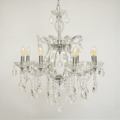 Marchese 8-Light Crystal Chandelier - Silver & Transparent