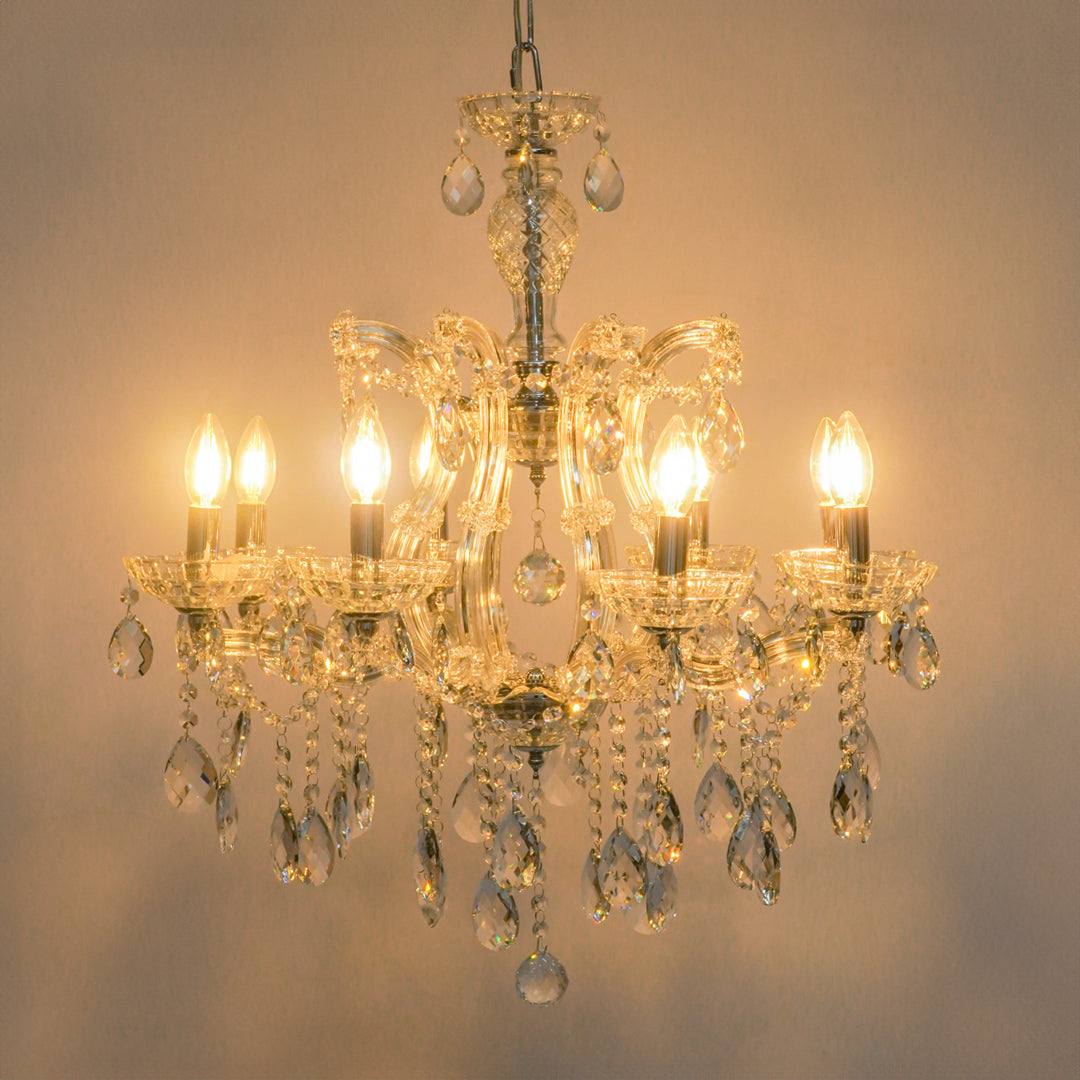Marchese 8-Light Crystal Chandelier - Silver & Transparent
