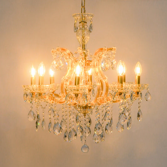 Marchese 8-Light Crystal Chandelier - Gold & Transparent