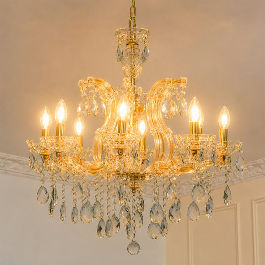 Marchese 8-Light Crystal Chandelier - Gold & Transparent