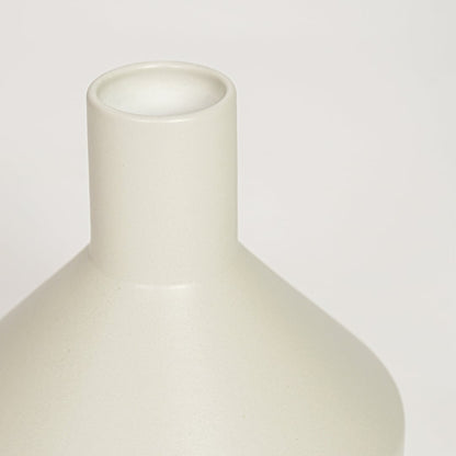 Beige ceramic minimalist decorative vase with smooth matte finish perfect for elegant dried floral display and modern interior decor.