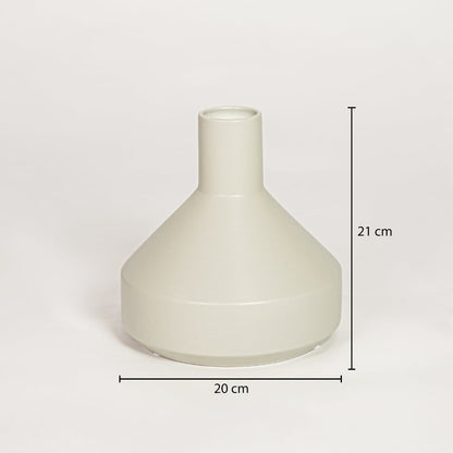 Beige ceramic minimalist decorative vase with smooth matte finish perfect for elegant dried floral display and modern interior decor.