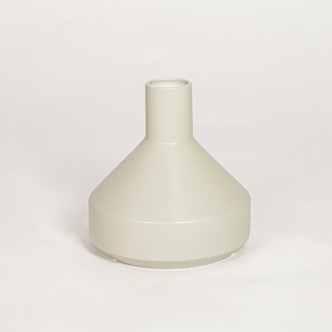 Maren Flask Ceramic Vase - Off White
