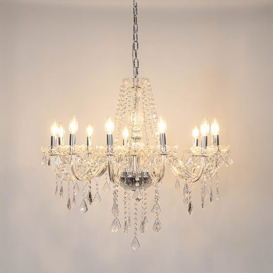 Maria Victorian Era 10-Light Crystal Chandelier - Transparent & Silver