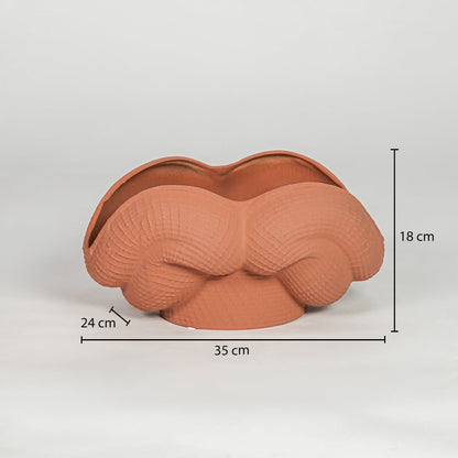 Orange ceramic bowl vase size 18 cm height 35 cm width 24 cm depth decorative centerpiece for table console shelf styling.