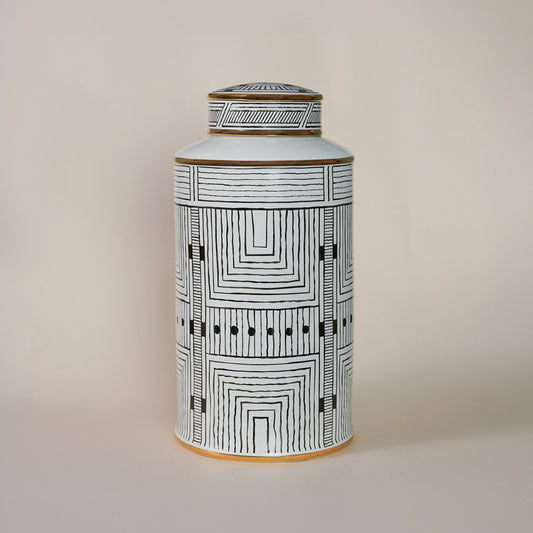 Maze Decorative Ceramic Temple & Ginger Jar - Large