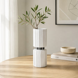 Melody Fluted Totem Ceramic Vase