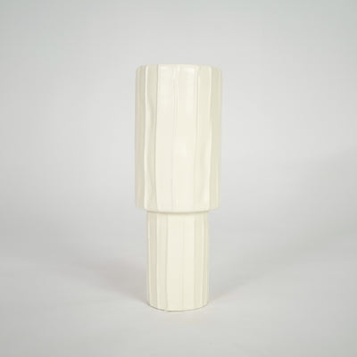 Melody Tiered Fluted Ceramic Totem Vase