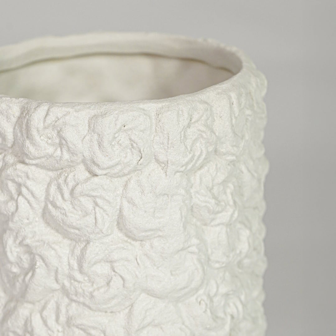 menhir white ceramic vase medium closeup