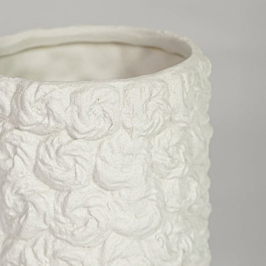 menhir white ceramic vase medium closeup