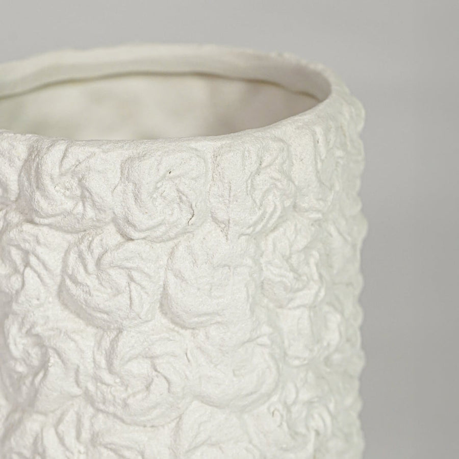 menhir white ceramic vase medium closeup
