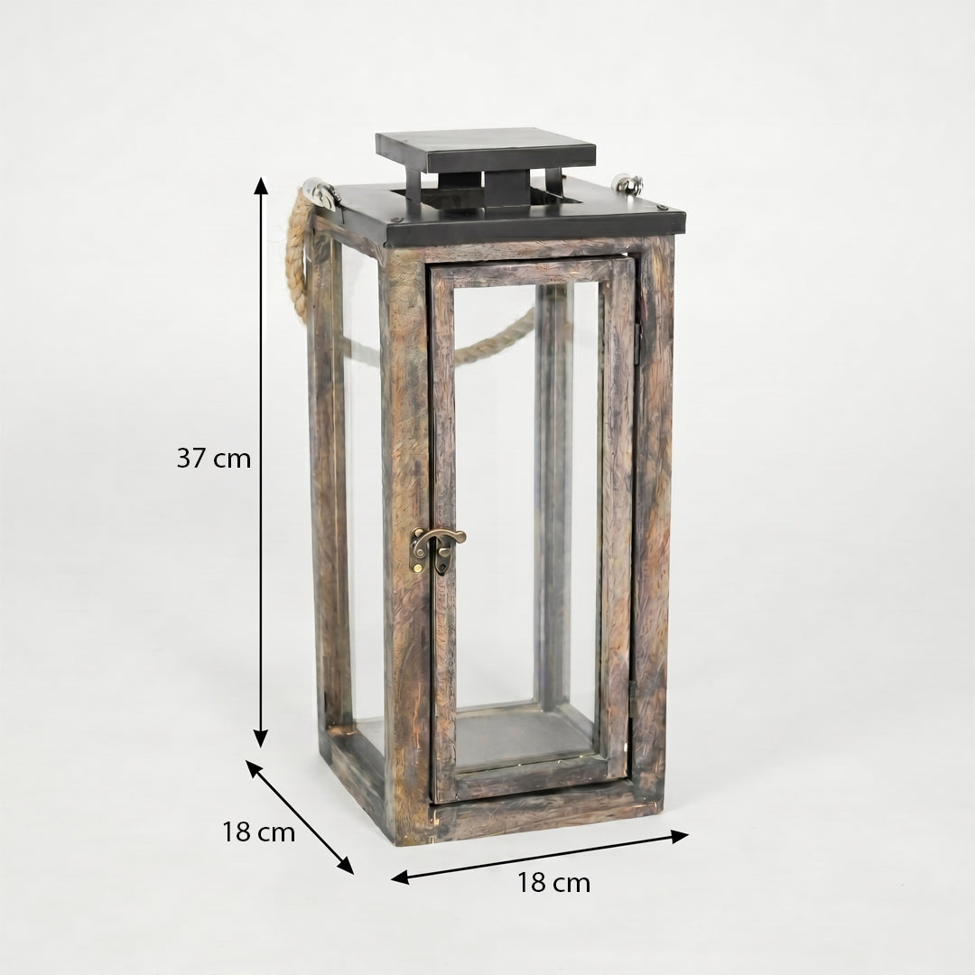 Merbau Wooden Lantern - Medium