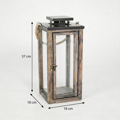 Merbau Wooden Lantern - Medium