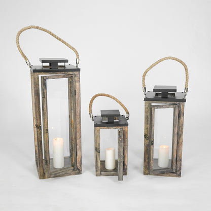 Merbau Wooden Lantern - Medium