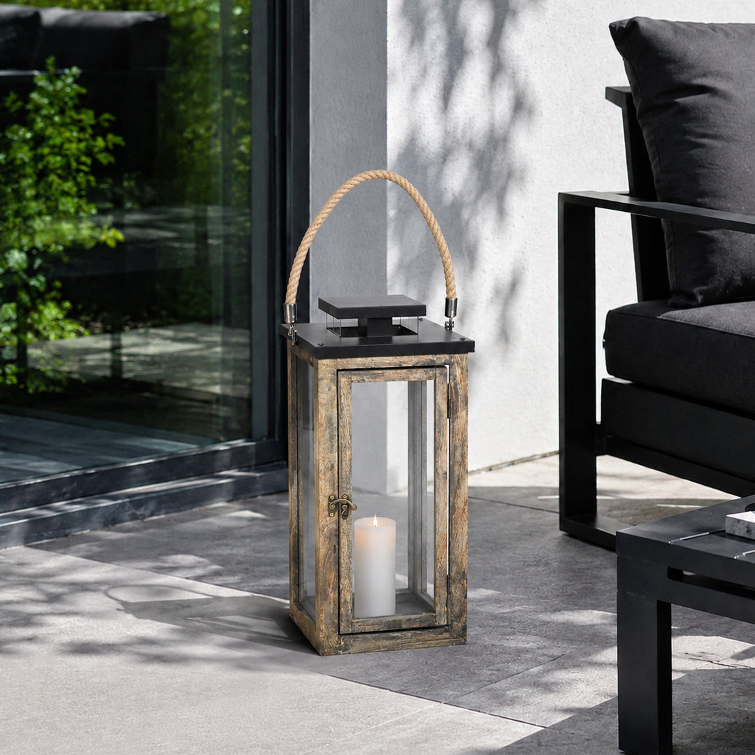 Merbau Wooden Lantern - Medium