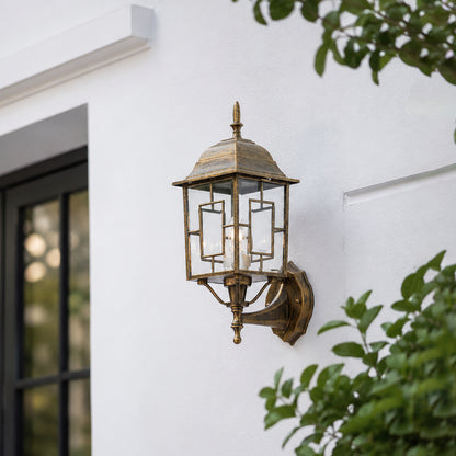 Mexican Outdoor Wall Lantern - Gold