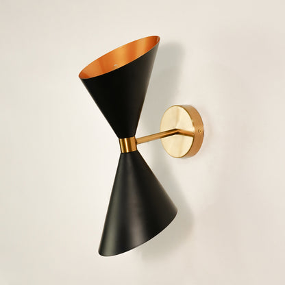 Mid-Century Bowtie Style Black Wall Sconce