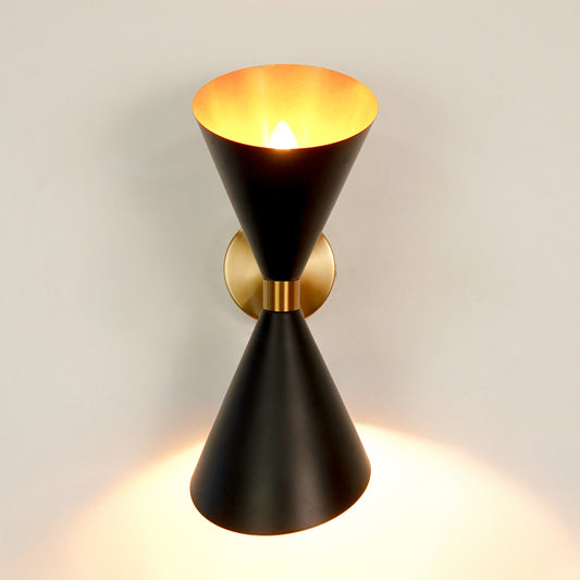 Mid-Century Bowtie Style Black Wall Sconce