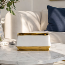 Midnight Gold - White Ceramic Decorative Object - Open Box