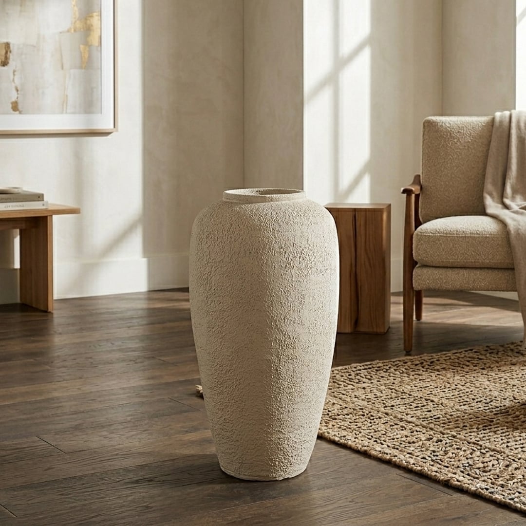 milkstone terracotta vase medium main lifestyle