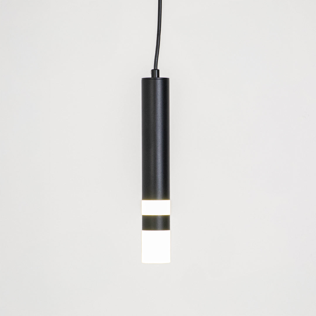 Minimalist Linear Strip Pendant Light - Black