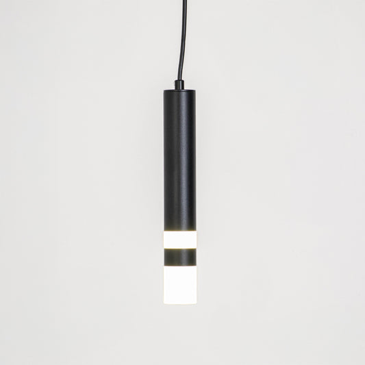 Minimalist Linear Strip Pendant Light - Black