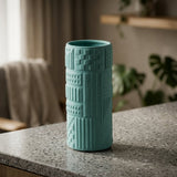 Minos Geometric Ceramic Vase - Sky Blue