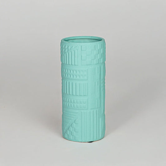 Modern green decorative flower vase isolated clean background stylish ceramic vase for home decor accent.