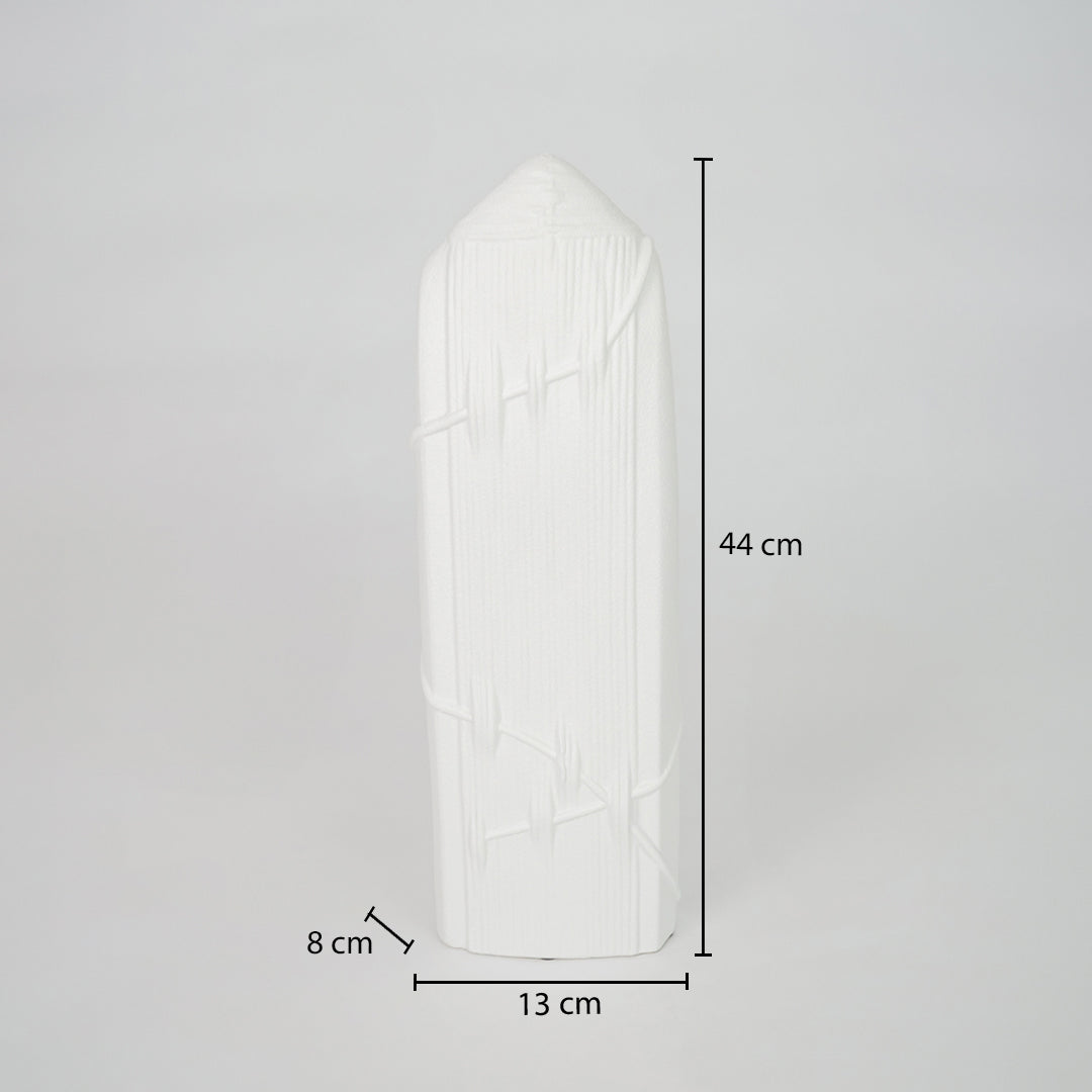 Miso White Textured Ceramic Vase - Large