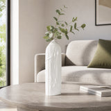 Miso White Textured Ceramic Vase - Large