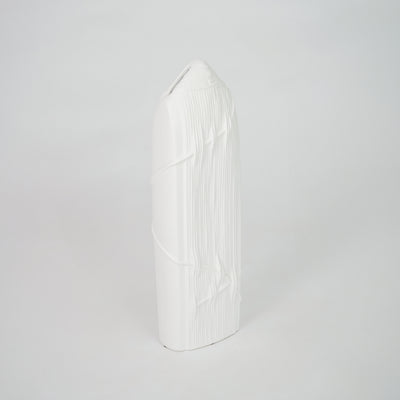 Miso White Textured Ceramic Vase - Large