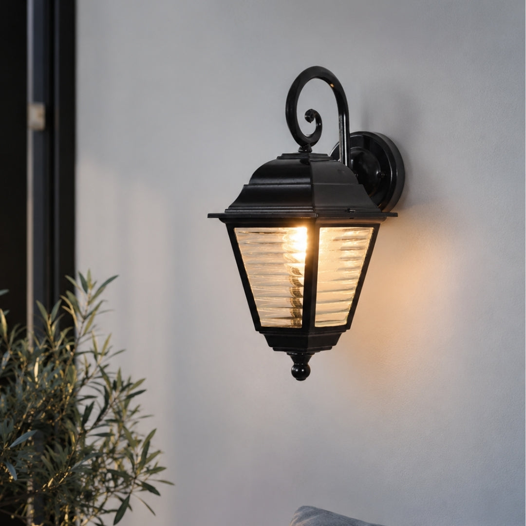 Misty Outdoor Wall Light - Black - Open - Box