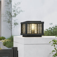 Modern Boxy Outdoor Gate Light - Black