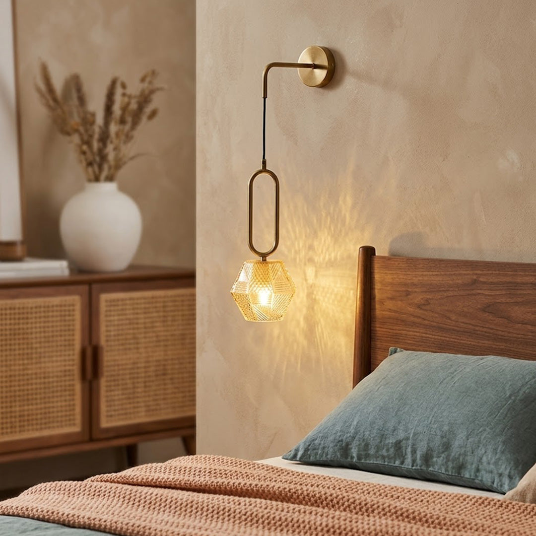 Modern Brass Crystal Wall Lamp