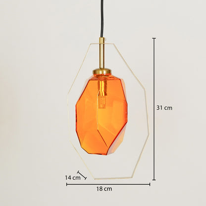 Modern Crystal Rock Style Glass Pendant Lamp