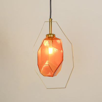 Modern Crystal Rock Style Glass Pendant Lamp