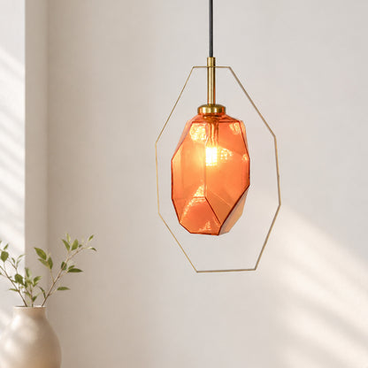 Modern Crystal Rock Style Glass Pendant Lamp