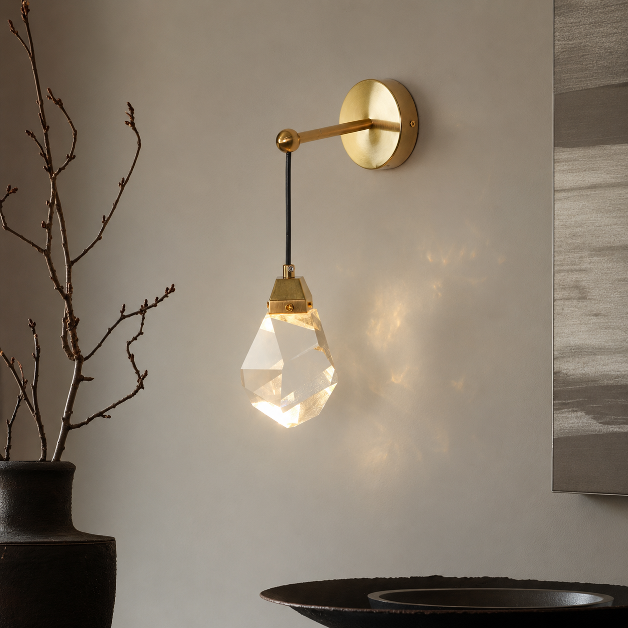 Modern Diamond Crystal Glass Wall Light