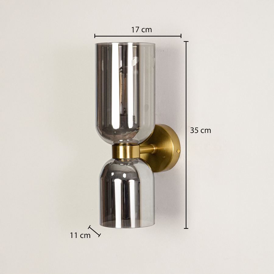 Gold wall light height 35 cm width 17 cm depth 11 cm ideal for bedroom living room wall decor.