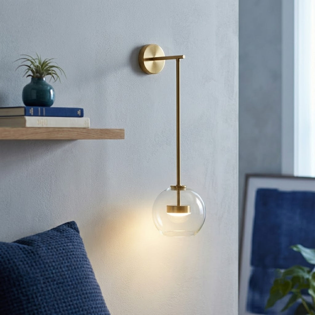 Modern Glass Ball Dropping Metal Wall Light