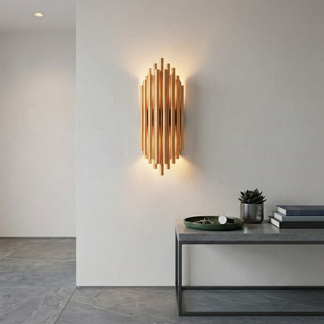 Modern Gold Stainless Steel Tubes Wall Lamp