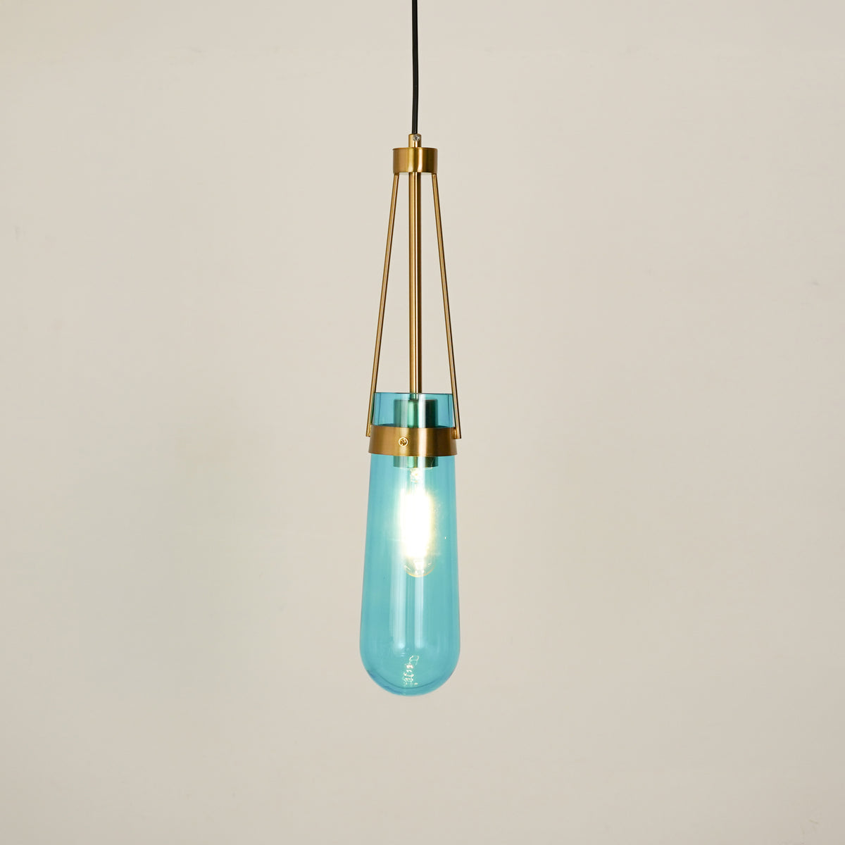 Dimension image of cylinder luminex hanging pendant light for elegant dining room decor styling and modern home lighting set.