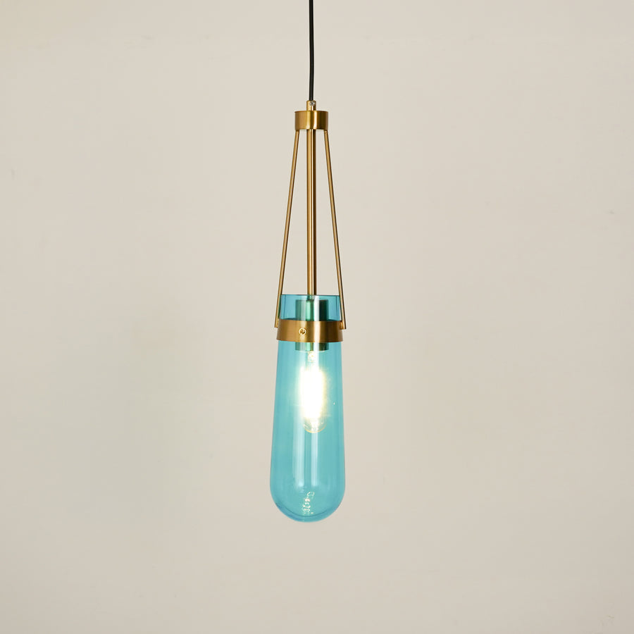 Dimension image of cylinder luminex hanging pendant light for elegant dining room decor styling and modern home lighting set.