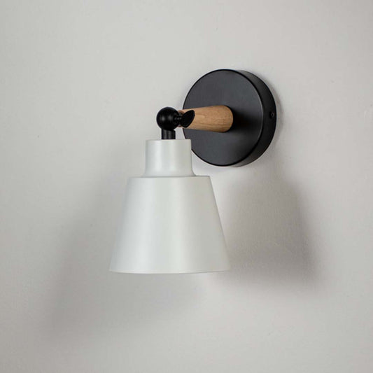 Modern white metal wall light for minimalist bedroom hallway and contemporary home decor styling spaces.