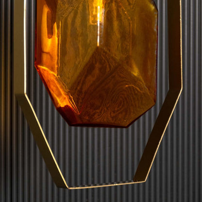 highlighting textured glass and modern luxury lighting details.