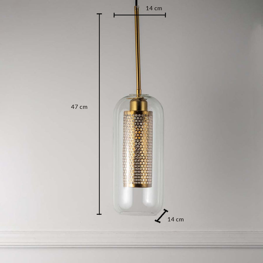 Modern Loft Glass Pendant - Cylinder Dimensions